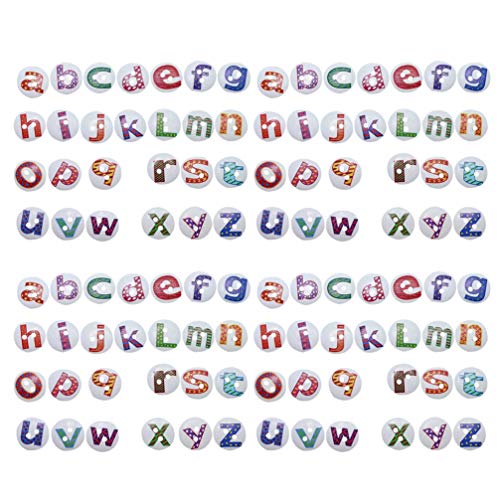 Milisten Alphabet-Holzknöpfe mit 2 Löchern, englische Buchstaben, ABC, Lernspielzeug für Kinder, Kleinkinder, Basteln, Nähen, Kleidung, DIY-Dekoration, Zubehör, 100 Stück von Milisten