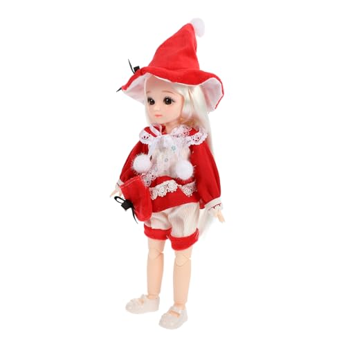 Milisten Bjd Gelenkpuppe mit Kleidung Schuhe Hut Bewegliche Arme Beine Weihnachtsfest Puppe Mädchen Kreative Simulation Langlebig Sicher Fördert Fantasie und Rollenspiel von Milisten