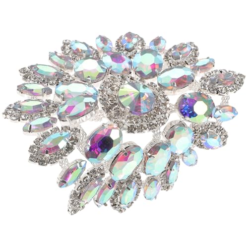 Milisten Blumen-Strass-Applikationen Zum Aufbügeln Perlen-Kristall-Patches Glänzender Strass-Aufkleber Für Hochzeit Brautparty Kleid Jeans Schuhe Hüte Jacken Taschen Kleidung von Milisten