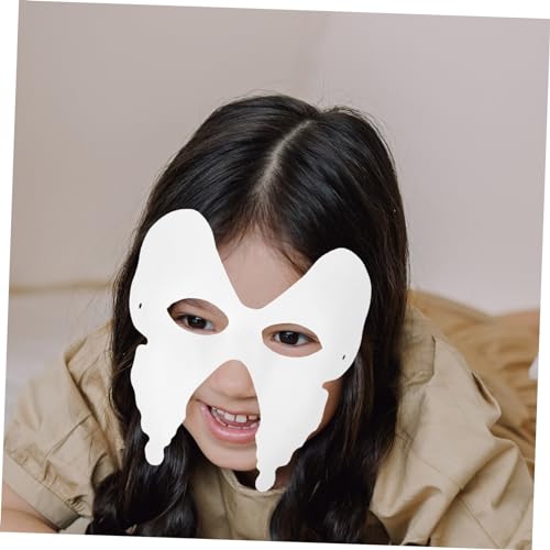 Milisten DIY Papiermasken Teilig Weiße Blanko Maske aus Papierpappe zum Bemalen und Basteln Farben Acrylfarbe und Pinseln für Karneval Halloween Kostümparty und Kindergeburtstag von Milisten