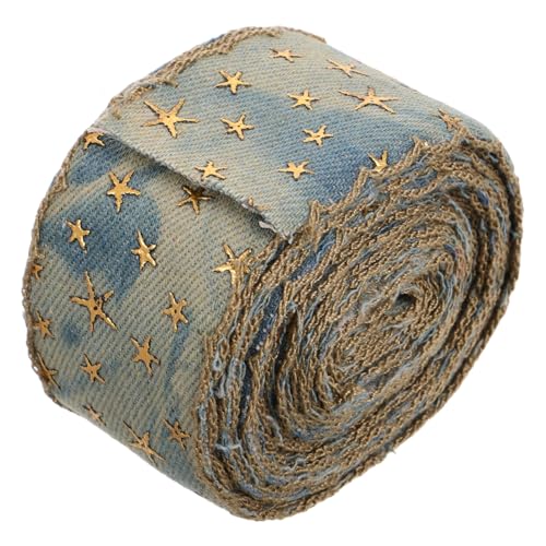 Milisten Denim-Gurtband Ripsband wickeln Party Band nähen trimmen kleidung DIY band Grosgrain Ribbon Verpackungsbanddekor Jeans-Haarschleife Band für Geschenkverpackung Jeansband Polyester von Milisten
