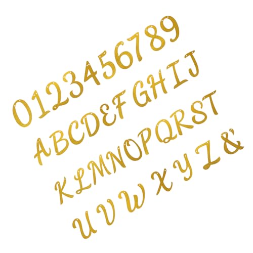 Milisten Goldener Glitter Alphabet Zahlen Banner Buchstaben Zahlen Wiederverwendbar Leicht zu Hängen für Geburtstags- Hochzeits Jubiläumsfeiern DIY Party Dekoration von Milisten