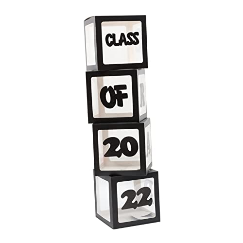 Milisten Graduation Balloon Boxes Schwarze Papierboxen mit Class Of für Abschlussfeier Dekorationen Kreative Fotorequisiten und Diy Partygestaltung von Milisten
