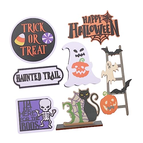 Milisten Halloween Holz Deko Tiered Tray Dekoration Verschiedene Wiederverwendbar Für Halloween Party Innenbereich Festliche Tischdeko von Milisten