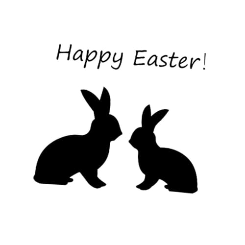 Milisten Happy Easter Wandtattoo Selbstklebender Osterhase Aufkleber Umweltfreundlich für Kinderzimmer Fenster Wohnzimmer Tür von Milisten