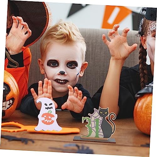 Milisten Holz Deko Halloween Tiered Tray Dekoration Verschiedene für Tisch Regal Büro Festliche Party Atmosphäre von Milisten