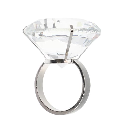 Milisten Imitationsdiamantring Verlobungsring Eheringdekorationen Hochzeitstischdekorationen Fake Ringe Hochzeitsdekorationen Ringornamente Eheringe Transparente Legierung von Milisten