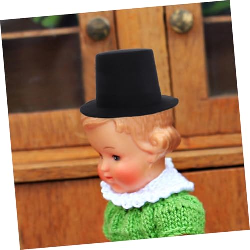 Milisten Kleiner Puppenhut Top Hat Schwarz für DIY Doll Kostüm Leichte Puppendekoration Vielseitiger Bastelhut für Cosplay und Fotoshootings von Milisten