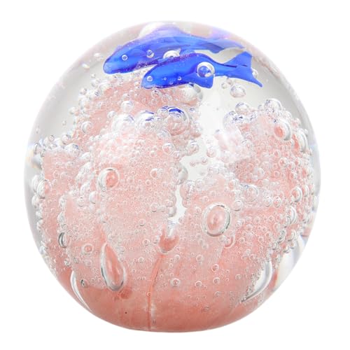 Milisten Kristall Ball Weihnachten Briefbeschwerer Korallenriff Decor Delphin Kristall Ball Qualle Kugel Glas von Milisten