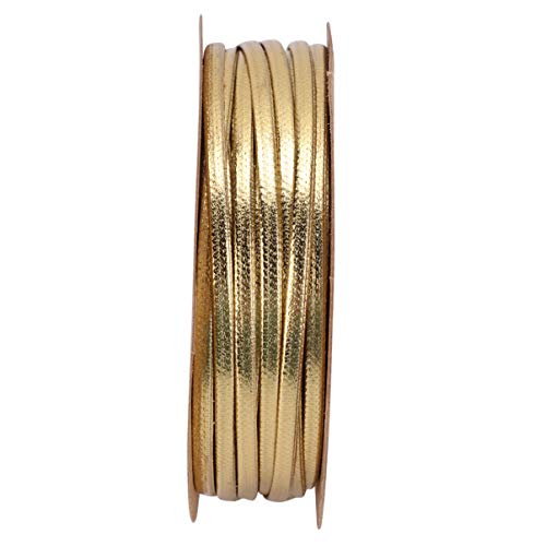 Milisten Lederschnur Glitter Metallic Schnur Seil mit Rollspule für DIY Halskette Armband Schmuckherstellung (15M 2Mm Golden) von Milisten