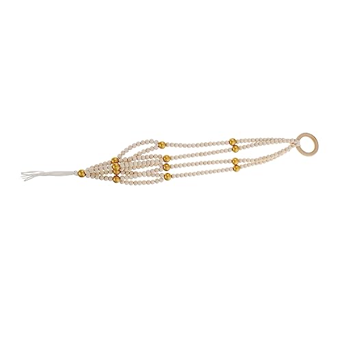 Milisten Macrame Pflanzenhänger mit Holzperlen Eleganter Wanddekor für Blumenampeln für Kreative Raumgestaltungen ohne Blumentopf Goldene Robust und Langlebig von Milisten