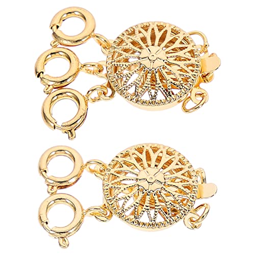 Milisten Mehrfache Halsketten-Verschlüsse, 3 Stränge, Schmuck-Abstandhalter, Trenner, Armband-Verschlüsse, Verbindungsstücke für Schichten, Armbänder, Schmuck, Handwerk, goldfarben, 2 Stück Milisten Mehrfache Halsketten-Verschlüsse, 3 Stränge, Schmuck-Abstandhalter, Trenner, Armband-Verschlüsse, Verbindungsstücke für Schichten, Armbänder, Schmuck, Handwerk, goldfarben, 2 Stück von Milisten