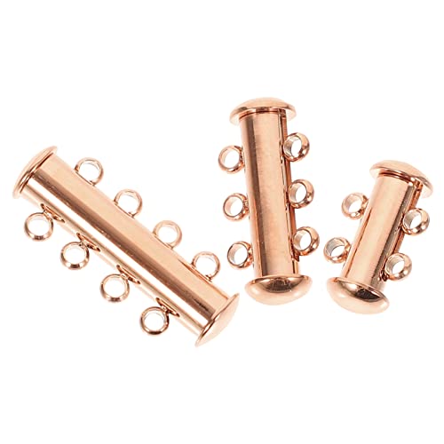 Milisten Mehrsträngiger Halsketten-Verschluss, 3 Stück, mehrsträngig, Schlauch-Verschluss, Schicht-Verschluss für mehrschichtige Halsketten, Armbänder, Roségold, mehrere Halsketten-Verschlüsse Milisten Mehrsträngiger Halsketten-Verschluss, 3 Stück, mehrsträngig, Schlauch-Verschluss, Schicht-Verschluss für mehrschichtige Halsketten, Armbänder, Roségold, mehrere Halsketten-Verschlüsse von Milisten