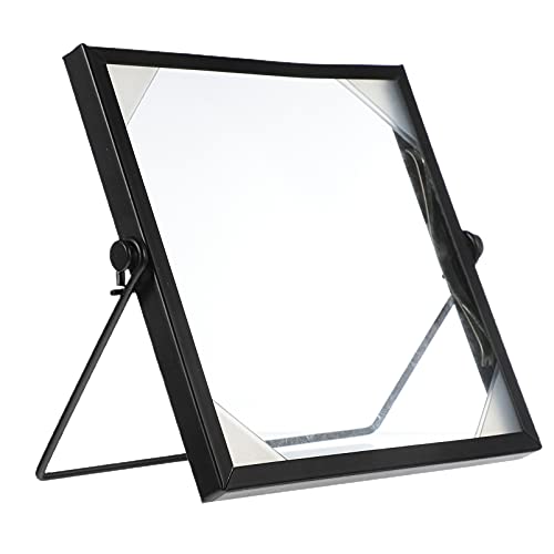 Milisten Metall-Bilderrahmen aus gepresstem Glas, Glaskunstwerk, gepresste Blumen, Display-Rahmen mit Metall-Staffelei für Schreibtisch, DIY-Dekoration, schwarz Milisten Metall-Bilderrahmen aus gepresstem Glas, Glaskunstwerk, gepresste Blumen, Display-Rahmen mit Metall-Staffelei für Schreibtisch, DIY-Dekoration, schwarz von Milisten