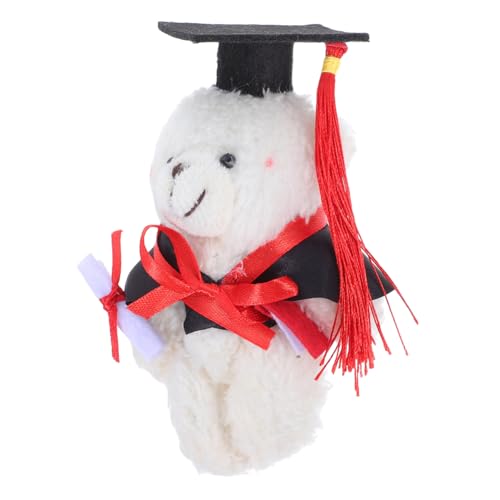 Milisten Mini-Abschlussbär Graduation Plüschbär Mädchen Highschool-Abschlussbär Abschlussbär Masse Plüsch-Eisbär Abschluss Plüsch Bär College-Abschlussdekorationen Minibär Plüschstoffe Weiß von Milisten