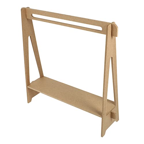 Milisten Mini-Aufhänger Mini -Puppe Kleidung für Gestell Miniaturen kleiderständer Mini-Kleiderbügel Mini -Anzeigeregal kleine Kleiderstange Miniaturanzeige Mini -Kleiderbügel Holz Khaki von Milisten