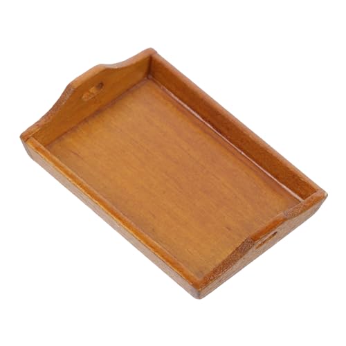 Milisten Mini-Möbel Mini-Speisetablett Mini-Hausteller-Dekorationen Requisiten für das Layout der Mini-Hausszene Mini- -Miniaturteller Mini- -Dekore hölzern Brown von Milisten