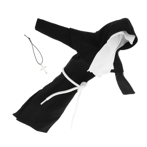 Milisten Nonne Puppenkleidung Kleidung Puppenkleidung Selber Machen Stofftier-Outfit Nonnen-Outfit Puppenoutfit Für Stofftiere Puppen-freizeitkostüm Plüschbärenkleidung Schwarz Polyester von Milisten