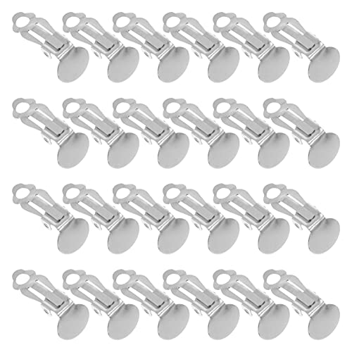 Milisten Ohrclips für Ohrringe, rund, flache Rückseite, für nicht durchbohrende Ohrringe, 100 Stück, 2,5 x 1,3 cm von Milisten