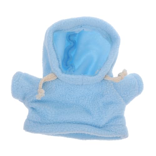 Milisten Plüschbärenkleidung Miniaturpuppenkleidung Miniatur-Puppen-Hoodie-Kostüm Kleidungsstück Puppen-Ersatz-Hoodie winzig schmücken Miniatur-Kleidung Tuch tragen Sachen Stoff Himmelblau von Milisten