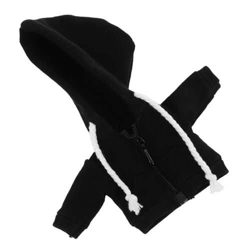 Milisten Puppenspielzeug Drag Sweatshirt Mantel Puppen-Hoodie DIY Puppenkleidung Puppe verkleiden Sich Kleidung Puppe verkleiden Zubehör dekoratives Puppenkostüm Puppenzubehör Stoff Schwarz von Milisten