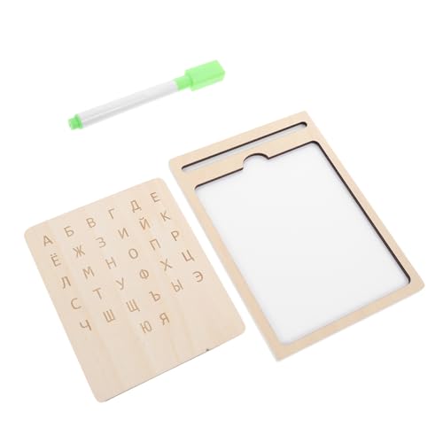 Milisten Russisches Schreibtafelspielzeug Alphabet-Trace-Board Zeichenbrett Vorschulklassen müssen haben Schreibtafel für Kleinkinder Buchstabenverfolgung Russisches Alphabet Holz Beige von Milisten