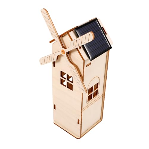 Milisten Unvollendetes Holz-solarbetriebene Windmühlen-Spielzeug Für DIY Wissenschaftsprojekt Holzbausatz Für Experimente Und Kreative Bastelprojekte Fördert Hand-Augen-koordination Und von Milisten