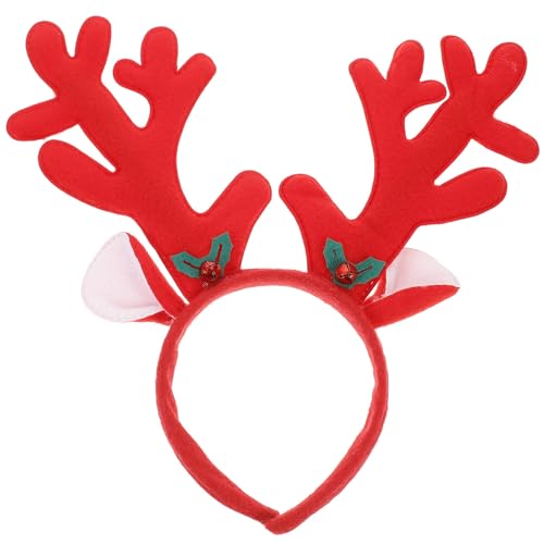 Milisten Weihnachts-rentiergeweih-stirnband, Haarteil aus Samtstoff für Weihnachtskostümpartys – Dunkelbraun von Milisten