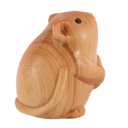 Milisten Wood Carving Hamster Statue Handgeschnitzte Holzfigur Für Dekorative Tischskulptur Für Zuhause Garten Und Büro Langlebiges Holzmaterial Design von Milisten