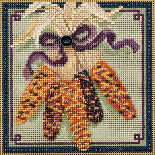 Harvest Corn Beaded Counted Cross Stitch Kit Mill Hill 2017 Buttons & Beads Autumn MH141721 von Mill Hill