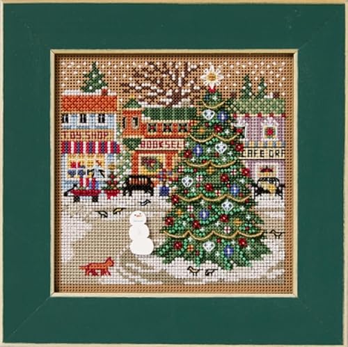 Mill Hill Holiday Square MH142535 Kreuzstich-Set "Weihnachtsdorf" 2025 mit Knöpfen und Perlen, Winterserie Mill Hill Holiday Square MH142535 Kreuzstich-Set "Weihnachtsdorf" 2025 mit Knöpfen und Perlen, Winterserie von Mill Hill