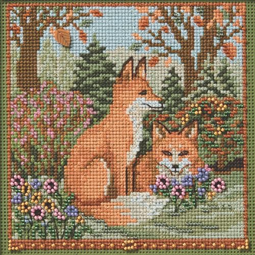 Mill Hill Kreuzstich-Set Herbst-Füchse mit Perlen 2025, Knöpfe und Perlen, Herbst, MH142524, mehrfarbig, 13 x 13 cm Mill Hill Kreuzstich-Set Herbst-Füchse mit Perlen 2025, Knöpfe und Perlen, Herbst, MH142524, mehrfarbig, 13 x 13 cm von Mill Hill