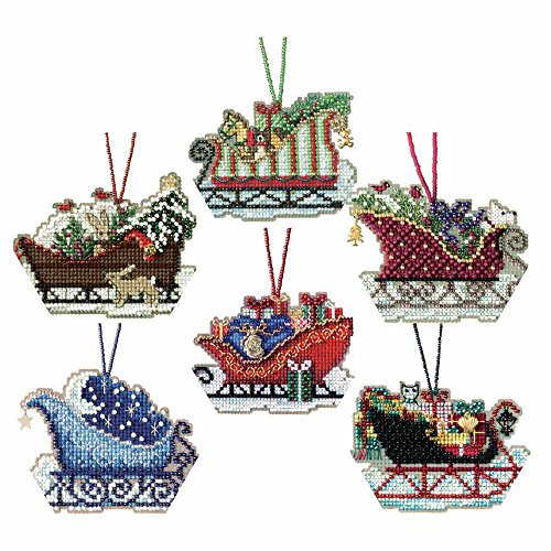 Mill Hill Schlittenfahrt Kreuzstich Ornament Kits 2017 (6er-Set: Celestial, Evergreen, Toyland, Traditional, Vintage, Woodland) von Mill Hill