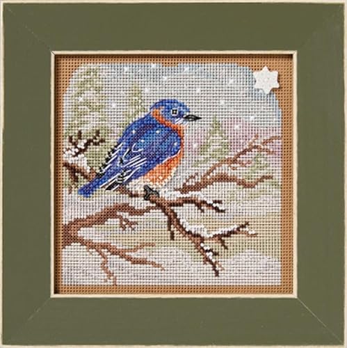 Mill Hill Snowy Bluebird MH142534 Kreuzstich-Set mit Knöpfen und Perlen, Winter-Serie, gezählt Mill Hill Snowy Bluebird MH142534 Kreuzstich-Set mit Knöpfen und Perlen, Winter-Serie, gezählt von Mill Hill