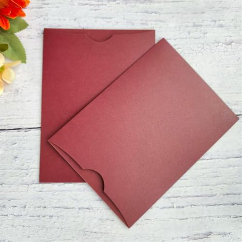 MillaSaw Celemony Hochzeitseinladungskarte, robust, mit Umschlag, 20 Sets (Weinrot) von MillaSaw