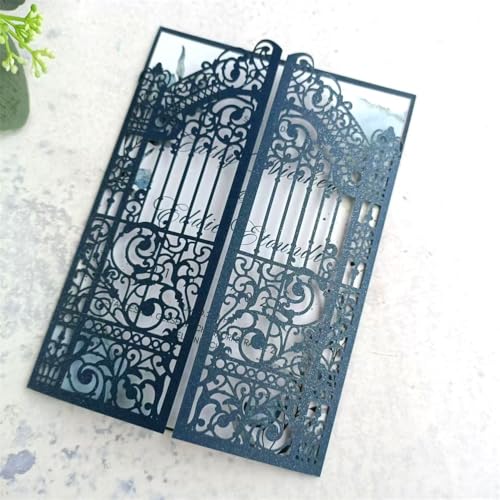 MillaSaw Einladungskarten für Hochzeitseinladungen, lasergeschnitten, für Hochzeit, Verlobung, Zeremonie, 12,4 x 18 cm, Marineblau, Marineblau, 25 Stück MillaSaw Einladungskarten für Hochzeitseinladungen, lasergeschnitten, für Hochzeit, Verlobung, Zeremonie, 12,4 x 18 cm, Marineblau, Marineblau, 25 Stück von MillaSaw