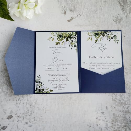 MillaSaw Einladungskarten mit Umschlag für Hochzeit, Brautparty, Geburtstag, Dankeskarte, 12,7 x 17,8 cm, Blau, 20 Sets MillaSaw Einladungskarten mit Umschlag für Hochzeit, Brautparty, Geburtstag, Dankeskarte, 12,7 x 17,8 cm, Blau, 20 Sets von MillaSaw