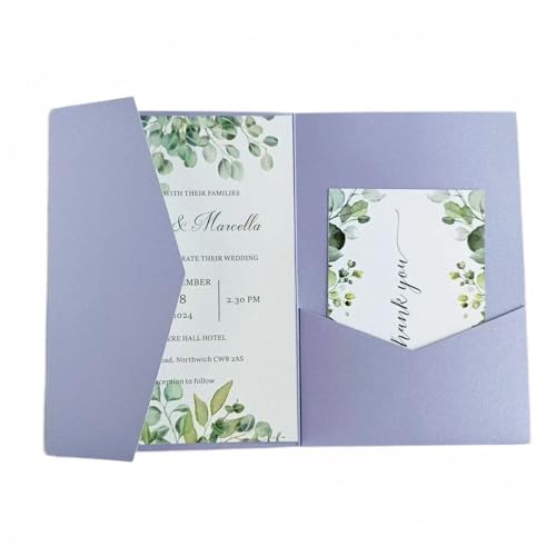 MillaSaw Lavendel 5 x 7 Hochzeitseinladungen Beutel Geburtstag Party der Lehrer Kartenhalter Geschenke 25 Stück (Lavendel) von MillaSaw