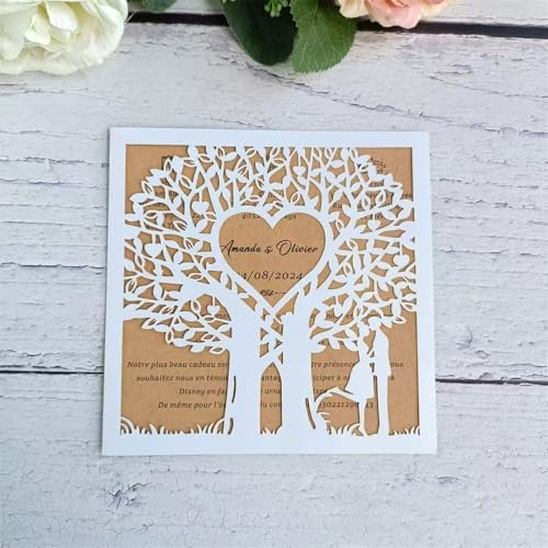 Romantische Hochzeitskarte Einladung Einladungskarte Liebesbaum Lasergeschnittene Karten 20 Sets Romantische Hochzeitskarte Einladung Einladungskarte Liebesbaum Lasergeschnittene Karten 20 Sets von MillaSaw