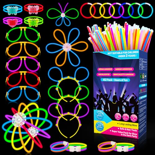 Millegu Knicklichter Party Set,200 Stück Leuchtstäbe 252 Verbinder,Neon Knicklichter Ketten und Leuchtbrillen Sets für Kinder Erwachsene Party Deko für Hochzeiten Geburtstage Festivals Party Millegu Knicklichter Party Set,200 Stück Leuchtstäbe 252 Verbinder,Neon Knicklichter Ketten und Leuchtbrillen Sets für Kinder Erwachsene Party Deko für Hochzeiten Geburtstage Festivals Party von Millegu