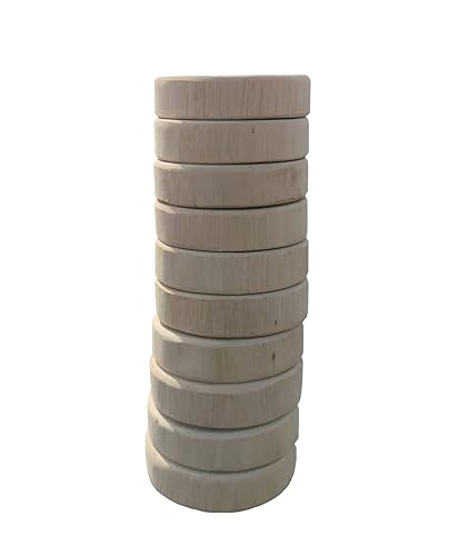 Miller Holz Baumscheiben - 10 Holzplättchen zum Basteln - Nachhaltig & Handgefertigt - vielseitig einsetzbare Holzuntersetzer - Holzscheiben rund Deko Holzbrett (6cm) von Miller Holz