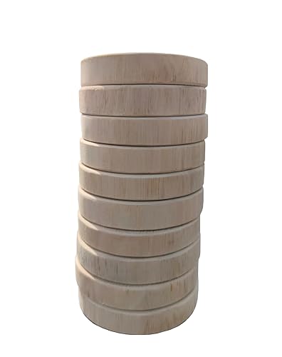 Miller Holz Baumscheiben - 10 Holzplättchen zum Basteln - Nachhaltig & Handgefertigt - vielseitig einsetzbare Holzuntersetzer - Holzscheiben rund Deko Holzbrett (8cm) von Miller Holz