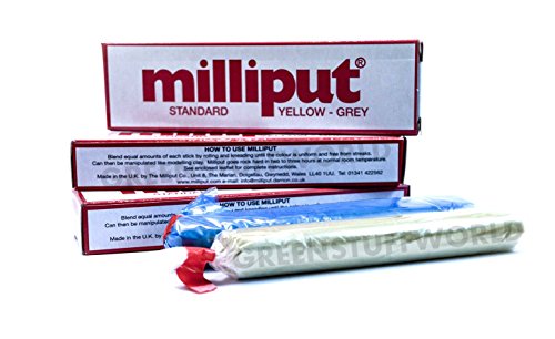 Milliput Standard - Yellow-Grey - Epoxid-Spachtelmasse Zweikomponenten-Modellbau von Green Stuff World