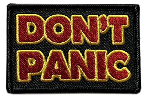 Aufnäher mit Aufschrift "Don't Panic", bestickt, 3,0 x 2,0 cm, zum Aufbügeln oder Aufnähen, PD23 von Miltacusa