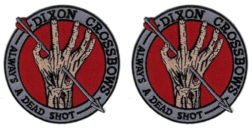 Walking Dead- Dixon Armbrüste Dead Shot Dixon [zum Aufbügeln 7,6 cm Patch] 2 Stück für Jacken, Westen, Hüte, Rucksäcke und taktische Ausrüstung von Miltacusa