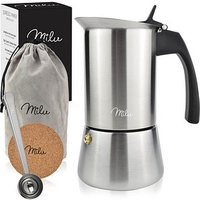 Milu Espressokocher silber, 4 Tassen von Milu