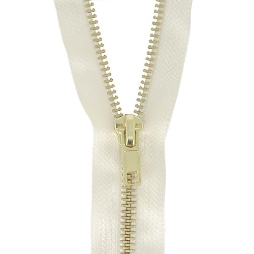 Messing Jeans Hosenreißverschluss 12cm creme von Milward Zips