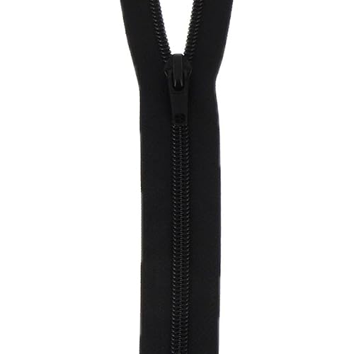 Reißverschluss aus Nylon, offenes Ende, 50 cm, Schwarz von Milward Zips