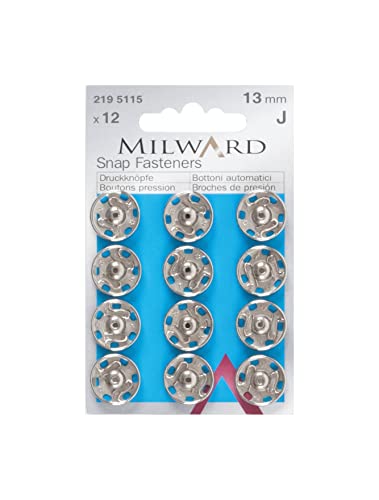 Milward Hartkurzwaren, Brass, Silber, 13 mm von Milward