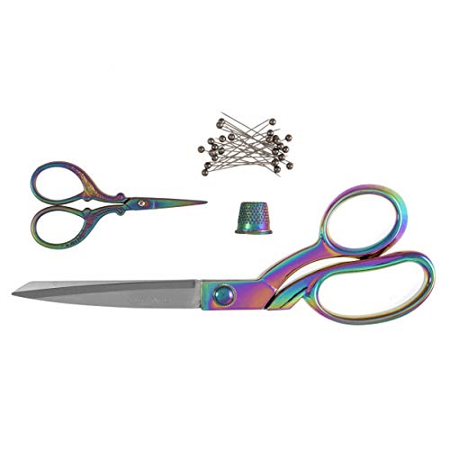Milward Premium Scheren-Geschenkset – enthält Schneiderschere, Stickschere, Fingerhut und Stecknadeln, Regenbogen Milward Premium Scheren-Geschenkset – enthält Schneiderschere, Stickschere, Fingerhut und Stecknadeln, Regenbogen von Milward